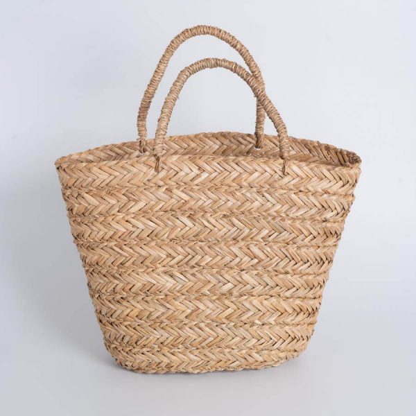 Natural Eco-friendly Seagrass Tote Bag Trapezoid handbag with Handles