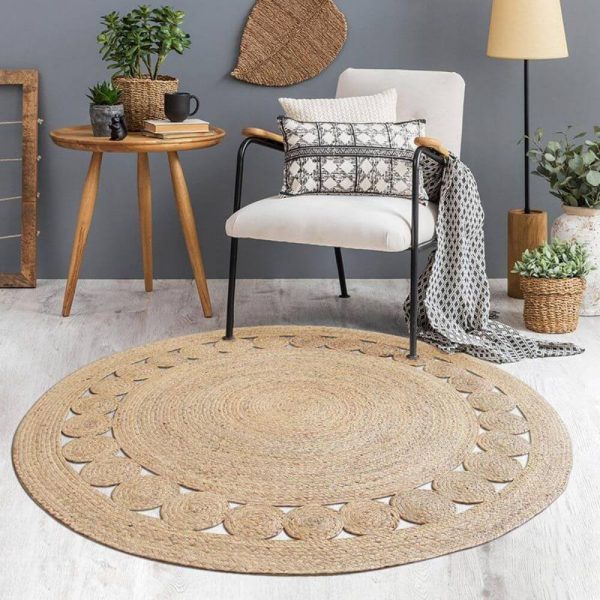 round seagrass rugs Natural Fiber Wicker Rugs for Bohemian Decor, House Decor in All Rooms