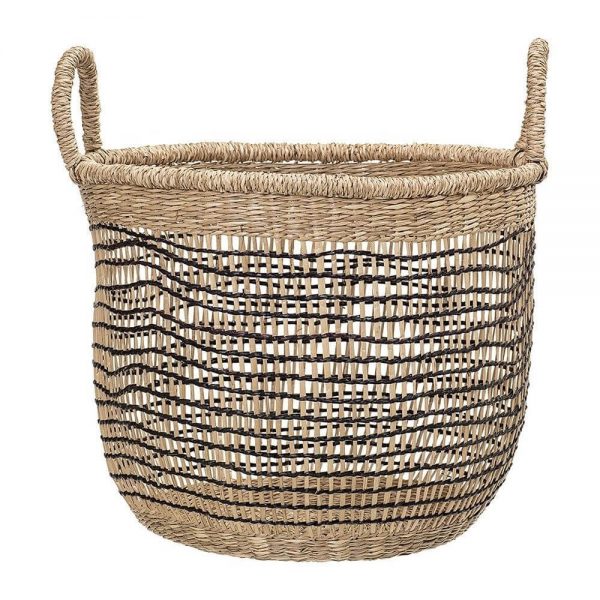 Our Natural Woven Seagrass Striped Baskets are perfect for any room in your home, great for storage or addition to your decor.