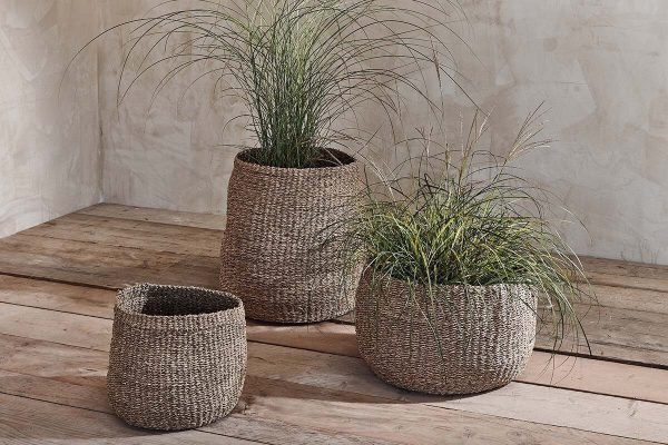 seagrass planter pot basket patio