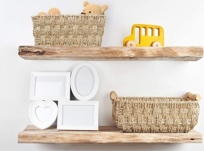 seagrass small wicker baskets for organizing with rattan or wooden handle