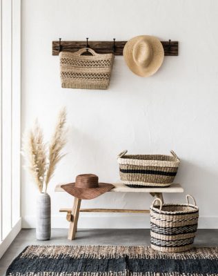 Rectangular Seagrass and Palm Basket
