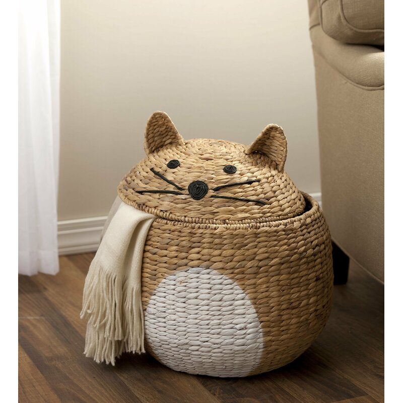 Cat Shape Stroage Basket woven cat basket