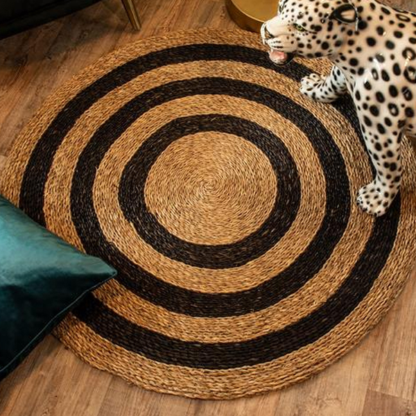 This year's interior trend is natural materials, and our Round Striped Seagrass Rug will add a natural touch in a sophisticated way.