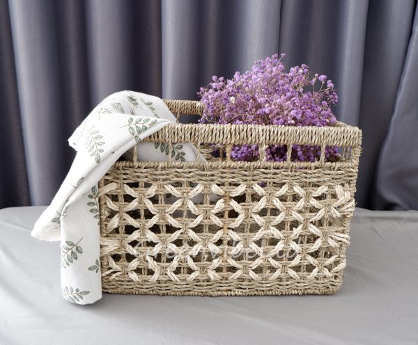 square seagrass basket