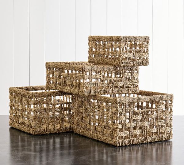 wholesale seagrass baskets open weave storage basket eco-friendly, natural material in Vietnam Find wholesale seagrass basket manufacturers