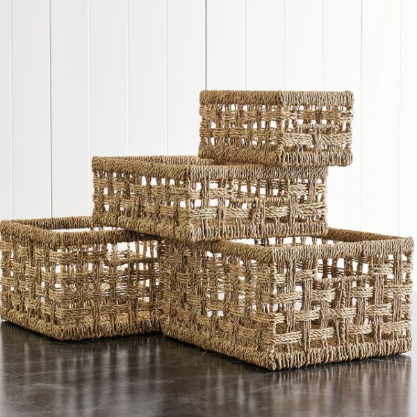wholesale seagrass baskets open weave storage basket eco-friendly, natural material in Vietnam Find wholesale seagrass basket manufacturers