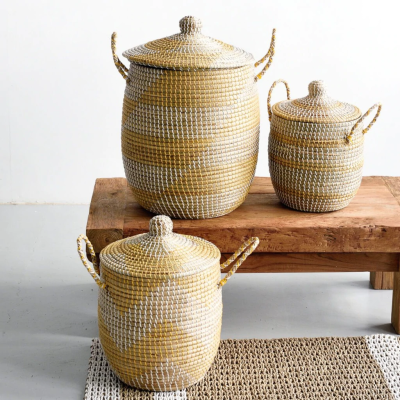 Wholesale Bright- colored storage baskets are handmade from artisans Vietnam. Our products are made from clean and environmentally friendly materials.