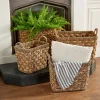 wholesale woven baskets seagrass and water hyacinth storage baskets with metal frame and handles Wholesale Set of 4 Hyacinth Nesting Baskets gives the appropriate decoration for any space because it is simple yet elegant.