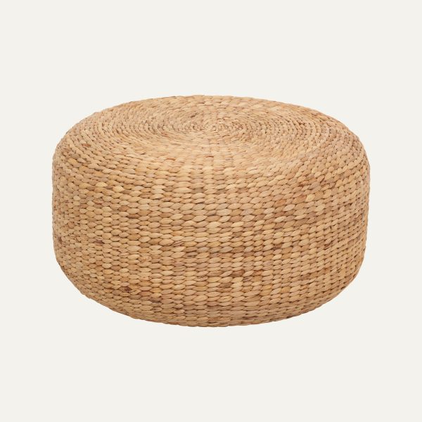 Check out our lovely Water Hyacinth Low-Round Pouf. These straw poufs are perfect for living room decoration and home comfort.