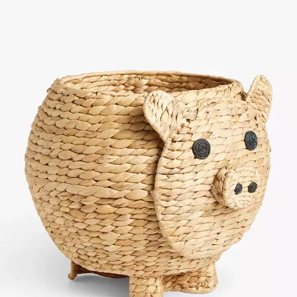 The cuteness, adorable, funny and lovely of Piggy Hyacinth Basket will make your baby use them to store their toys.