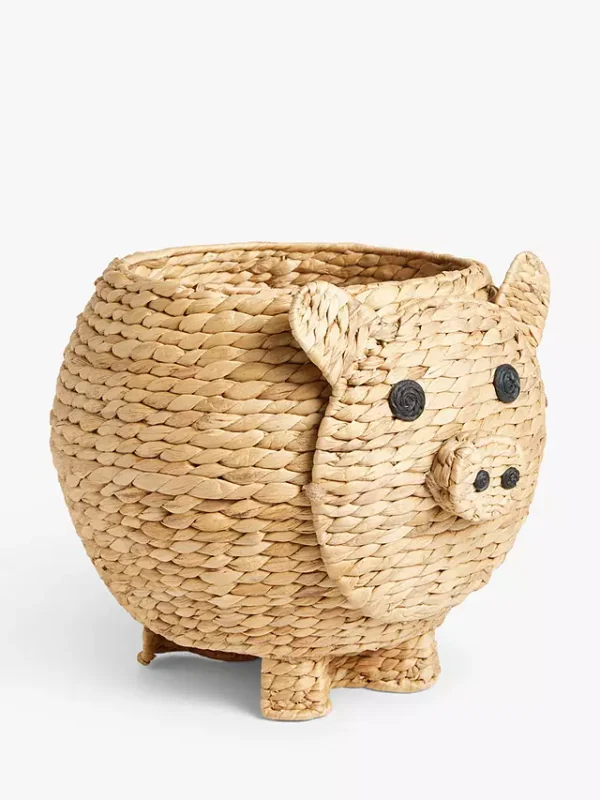 The cuteness, adorable, funny and lovely of Piggy Hyacinth Basket will make your baby use them to store their toys.
