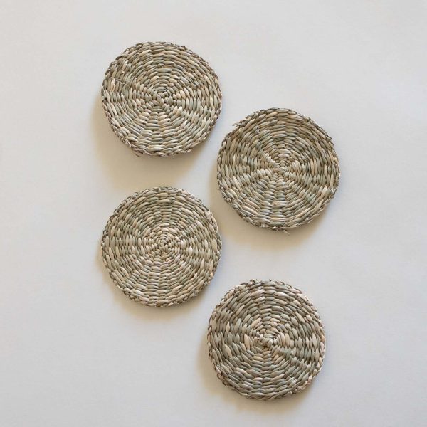Handmade Teacup Coasters for Kitchen Table Drinks Round Natural Coasters Handmade seagrass coaster