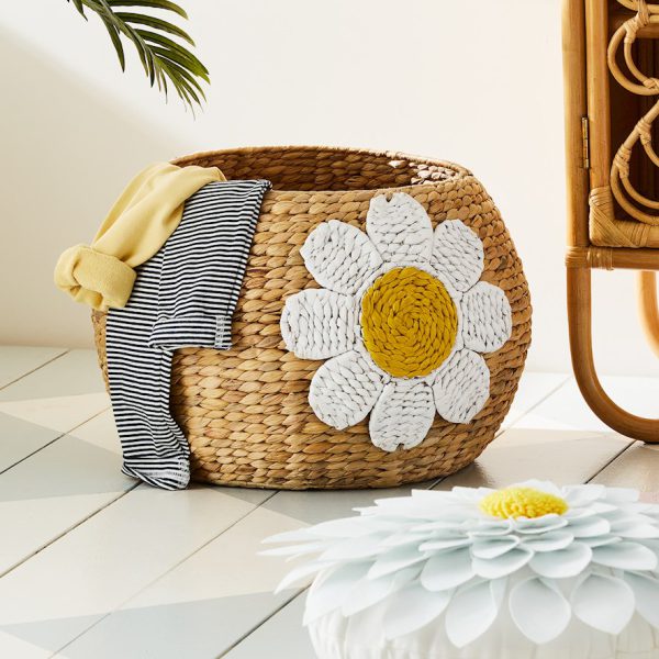 The cuteness, adorable, funny, and lovely Daisy Wicker Basket will make your baby use them to store their toys.