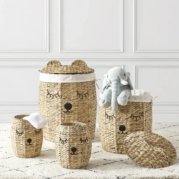 The cuteness, adorable, funny, and lovely of Cute Bear Hyacinth Basket will make your baby use them to store their toys.