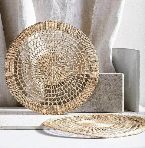 seagrass placemat wicker woven round