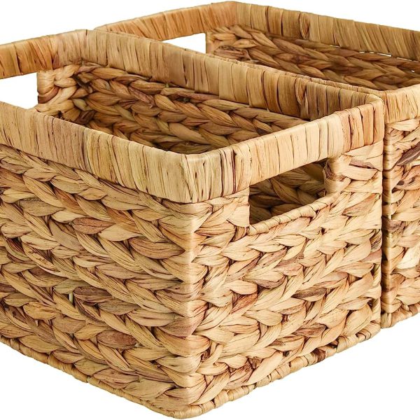 wholesale storage cube basket wicker water hyacinth
