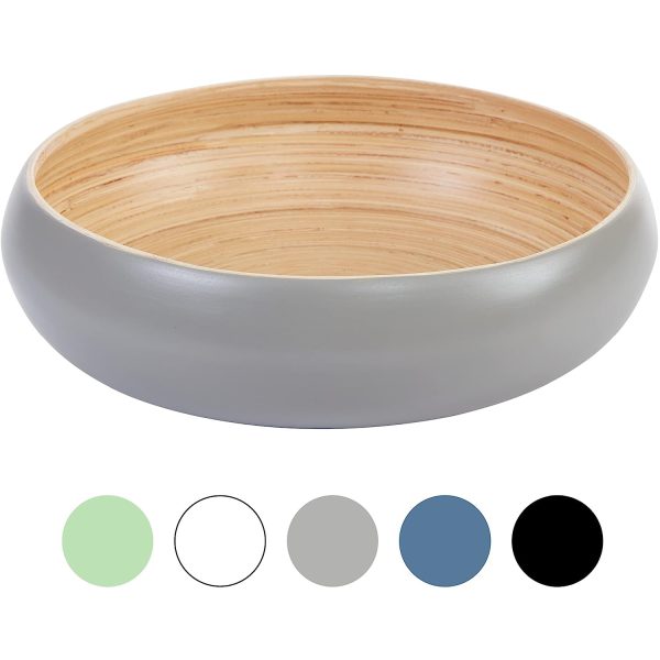 Fruit Bowl For Kitchen Counter, Decorative Bowl, Large Serving Bowl Or Fruit Basket For Kitchen Spun Bamboo