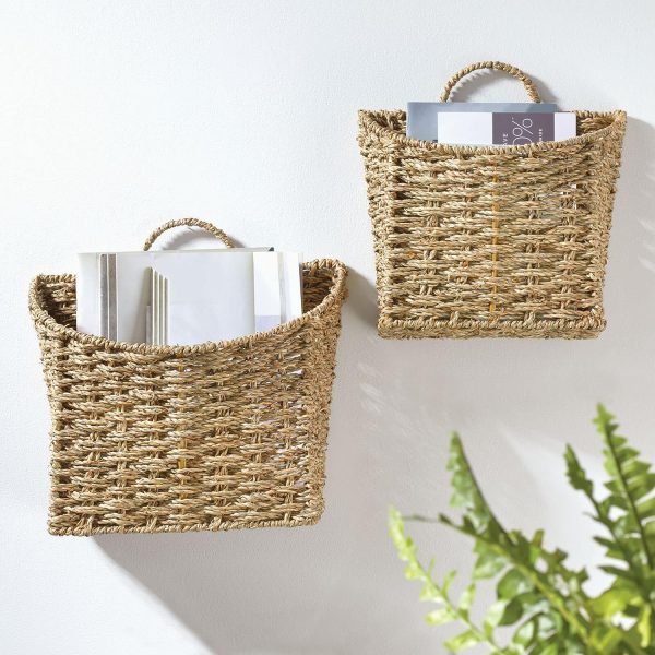 Woven Seagrass Hanging Wall Storage Basket
